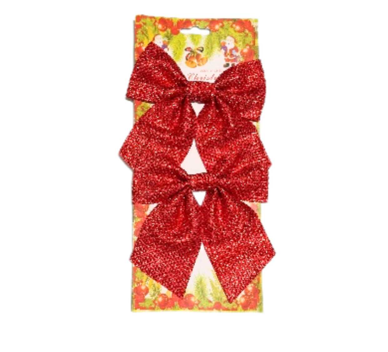 Piros Csillámos Karácsonyi Masni – 13×14 cm (3 db / csomag)