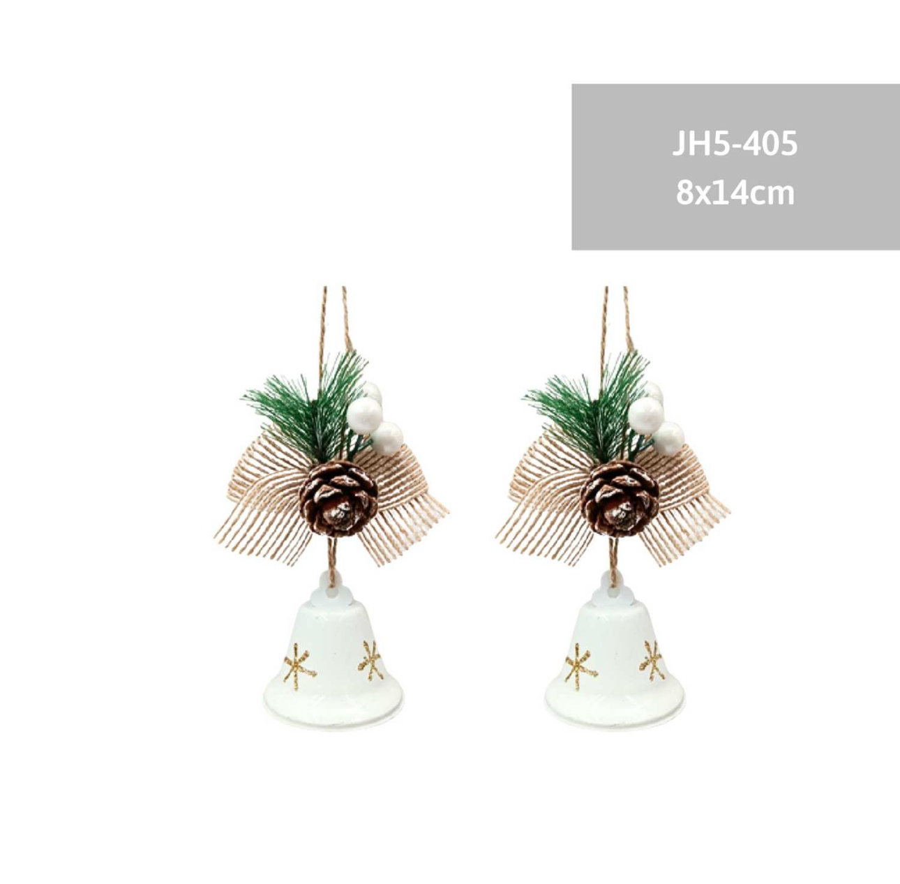 Karácsonyi Fenyős–Masnis Csengődísz – 8×14 cm (2 db)