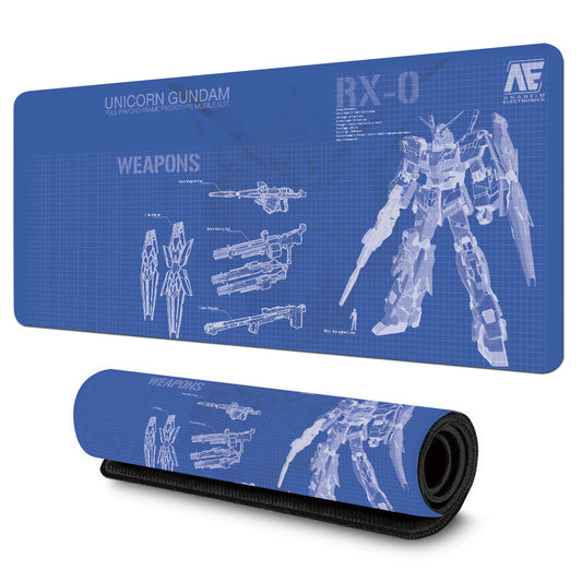 Mecha Robot Tervrajz Blueprint Gaming Egérpad