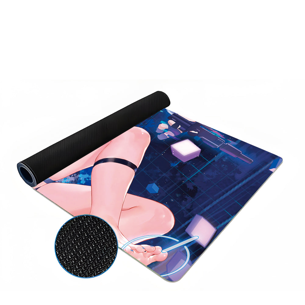 Ezüst Hajú Cyberpunk Lány Gaming XXL Egérpad