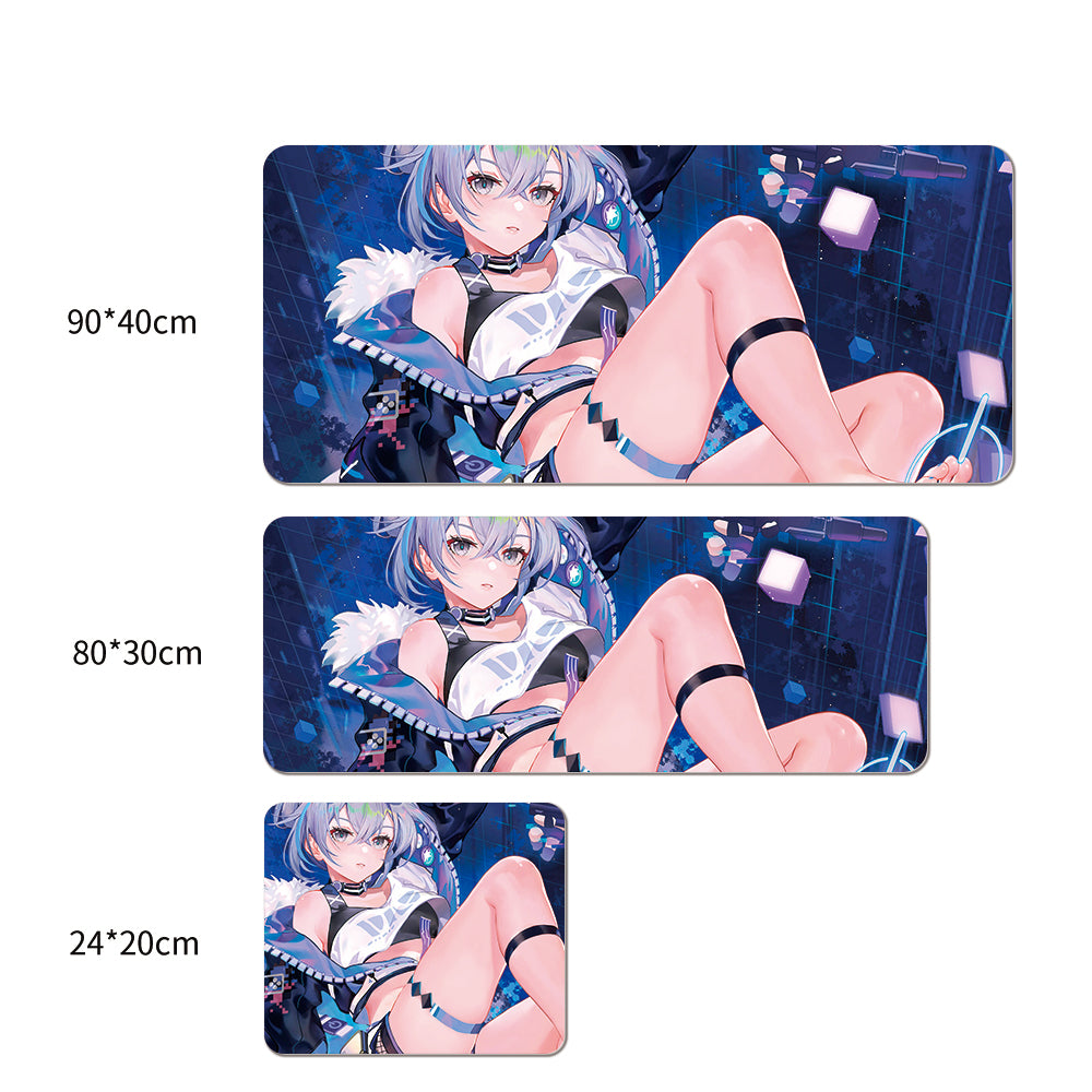 Ezüst Hajú Cyberpunk Lány Gaming XXL Egérpad