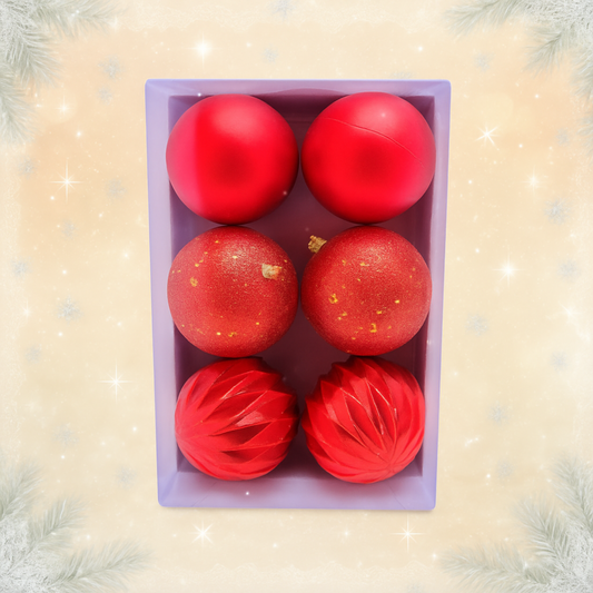 Piros Karácsonyi Gömb Szett – 8 db (6 cm)