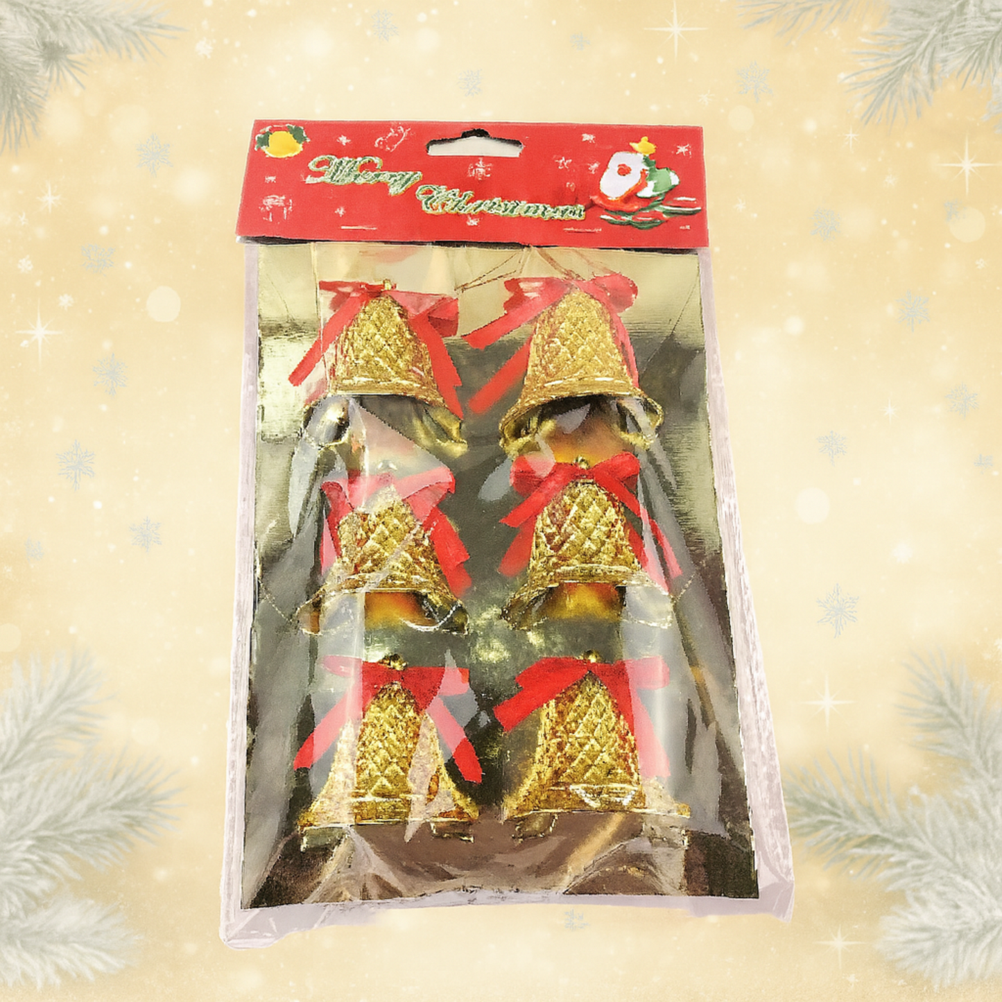 Arany Karácsonyi Csengő Szett – 6 db (4.5 cm)