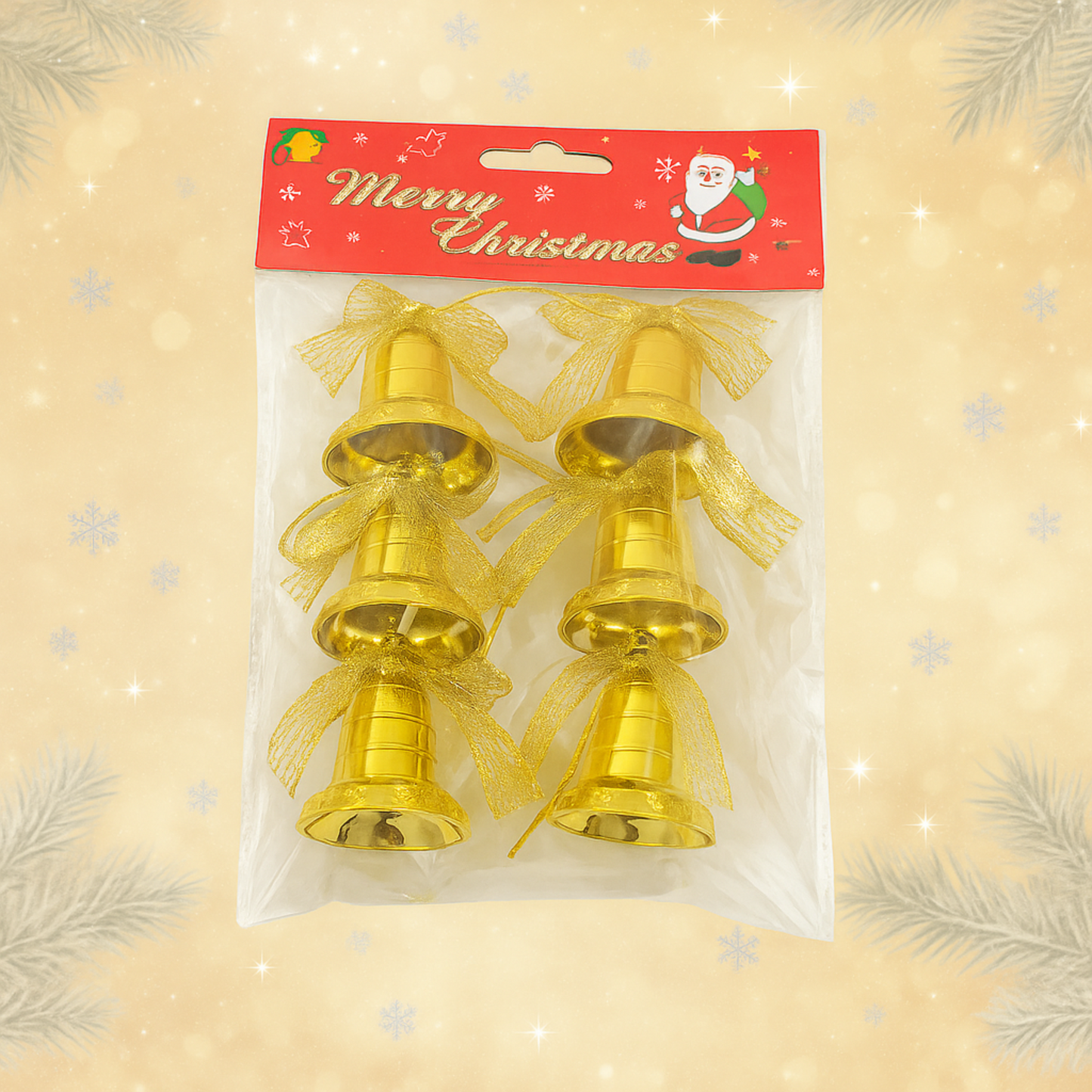 Arany Karácsonyi Csengő – 3.5 cm (6 db / csomag)