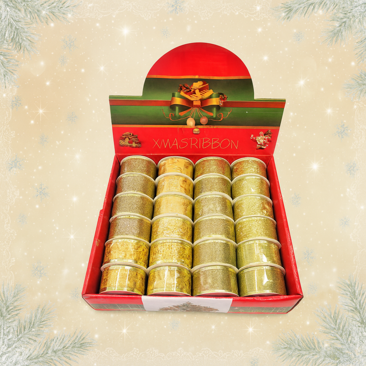 Arany Karácsonyi Ajándékszalag – 3.8 cm / 2.7 cm