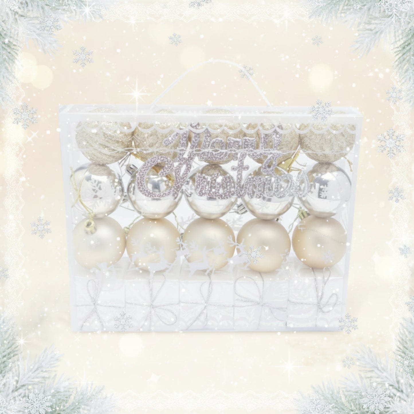 Karácsonyi Gömb Szett – Arany/Ezüst, 21 db (5 cm)