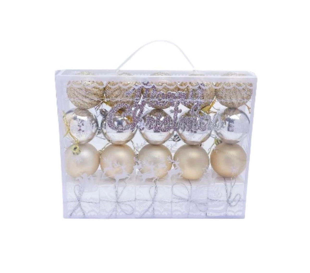 Karácsonyi Gömb Szett – Arany/Ezüst, 21 db (5 cm)