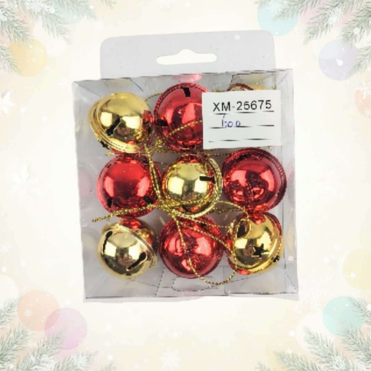 Karácsonyi Csengő Szett – Arany & Piros (3 cm, 9 db)