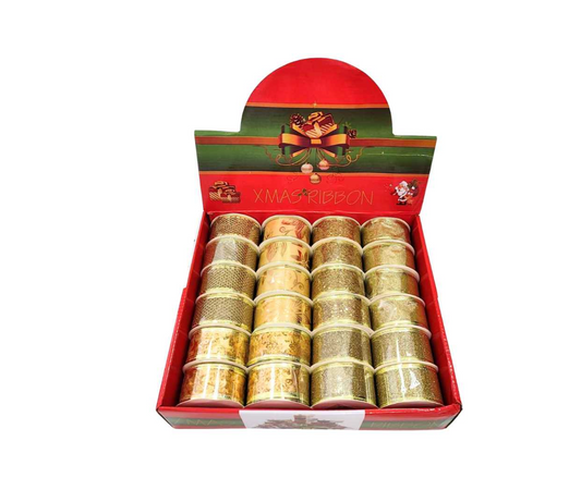 Arany Karácsonyi Ajándékszalag – 3.8 cm / 2.7 cm