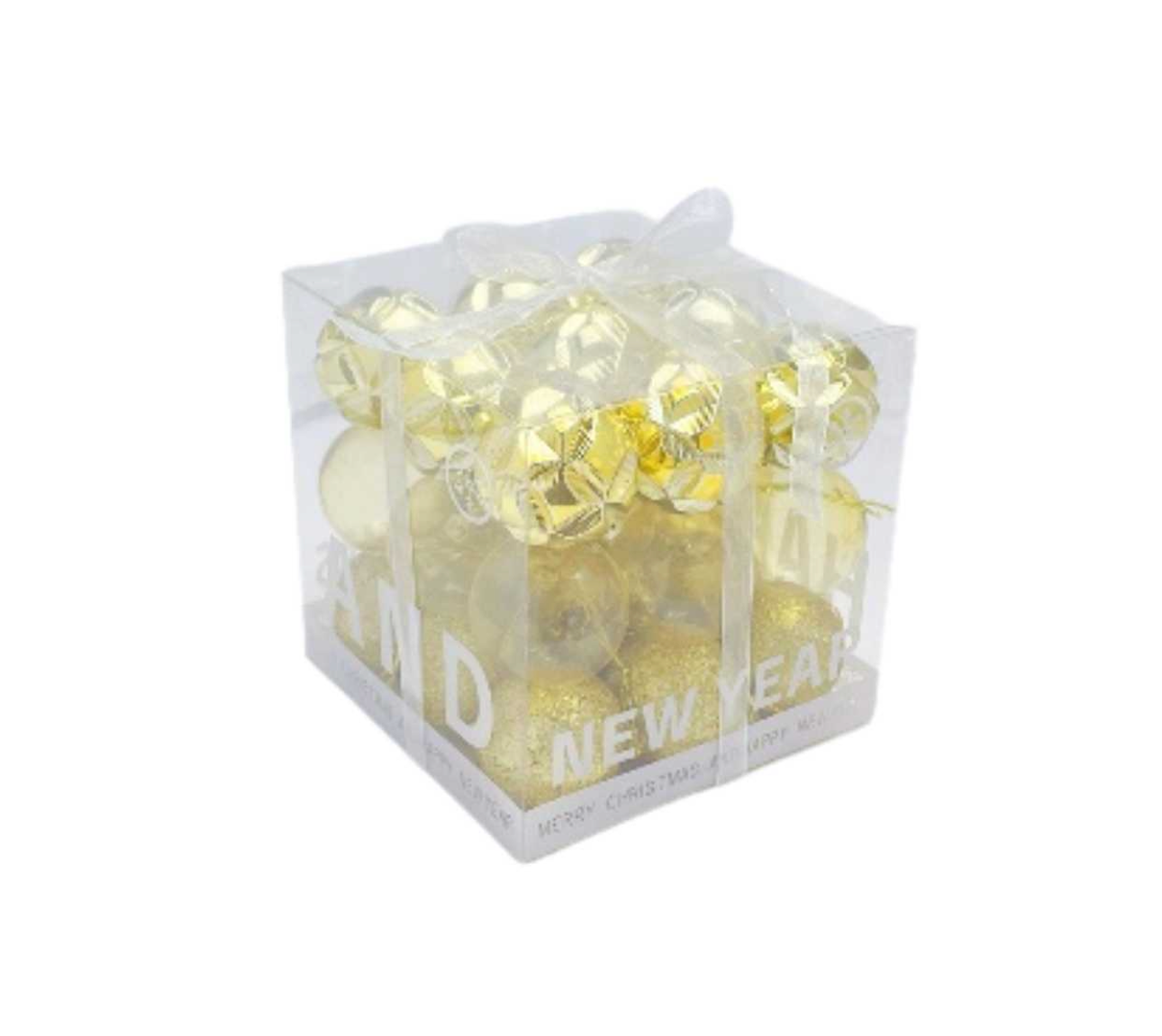 Arany Karácsonyi Gömb Szett – 27 db (4 cm)